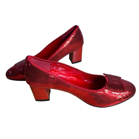 SOLD -- of Oz Dorothy's Ruby Red Slippers Shoes Cosplay Halloween LARGE 9-10 NEW - Picture 9 of 12
